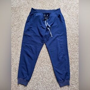 FIGS Zamora Jogger Scrub Pants Womens Medium Petite High Rise Navy Blue
